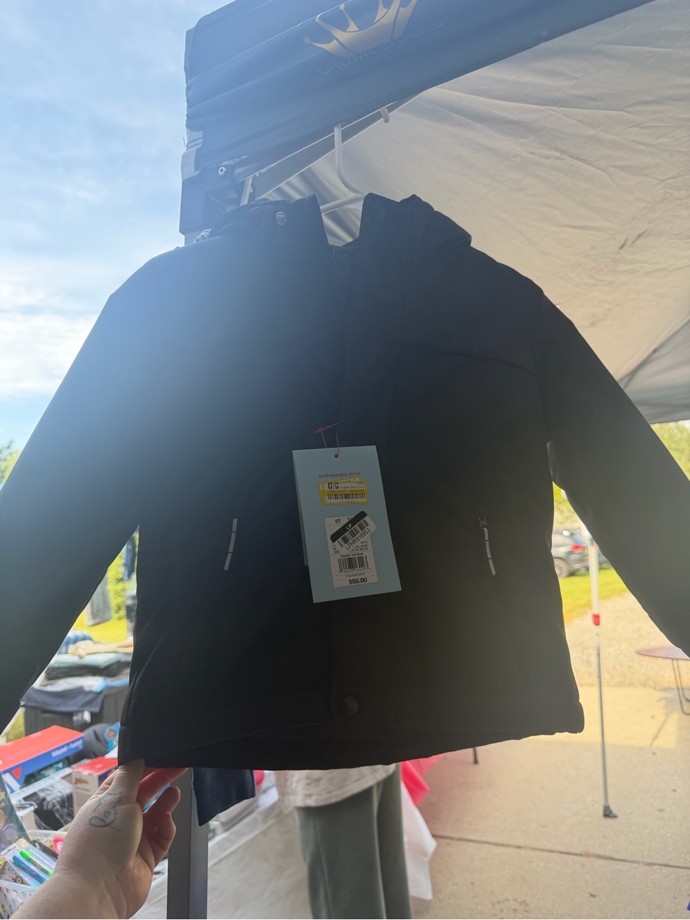 Cat & Jack Black Hooded Puffer Jacket